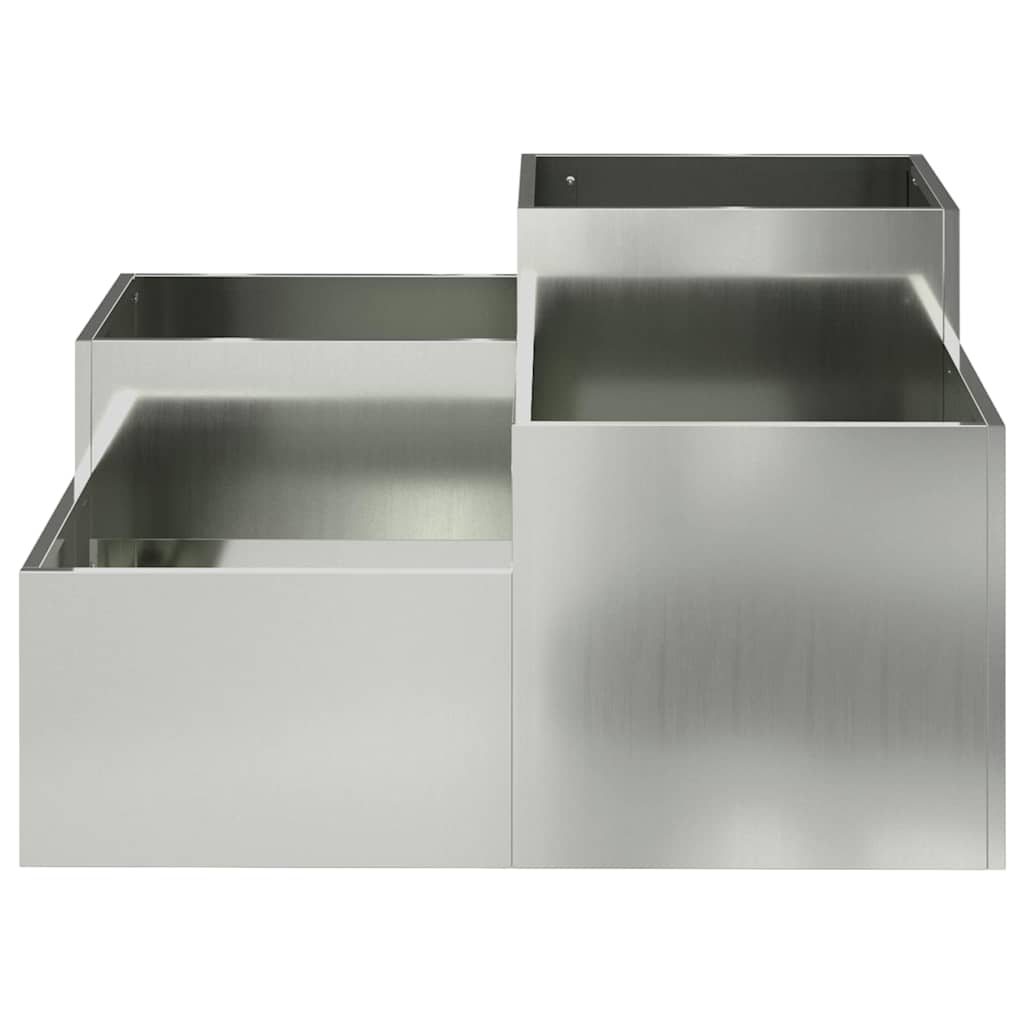 Vrtna saksija Srebrno 80 x 80 x 48 cm Pocinčani čelik