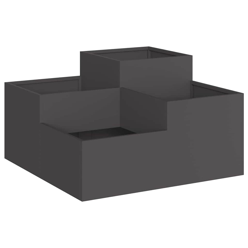 Vrtna saksija Crna 100 x 100 x 48 cm Čelik
