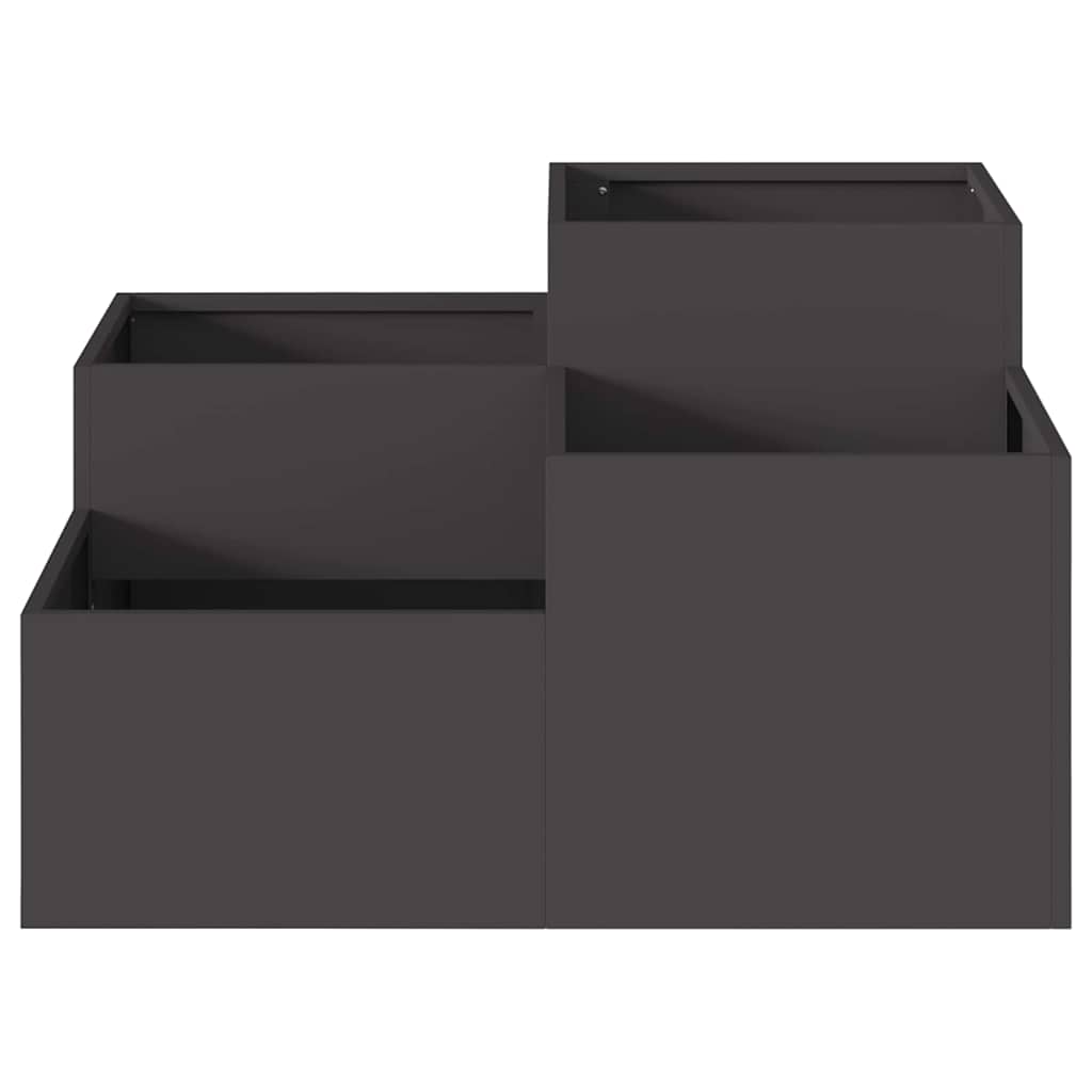 Vrtna saksija Crna 100 x 100 x 48 cm Čelik