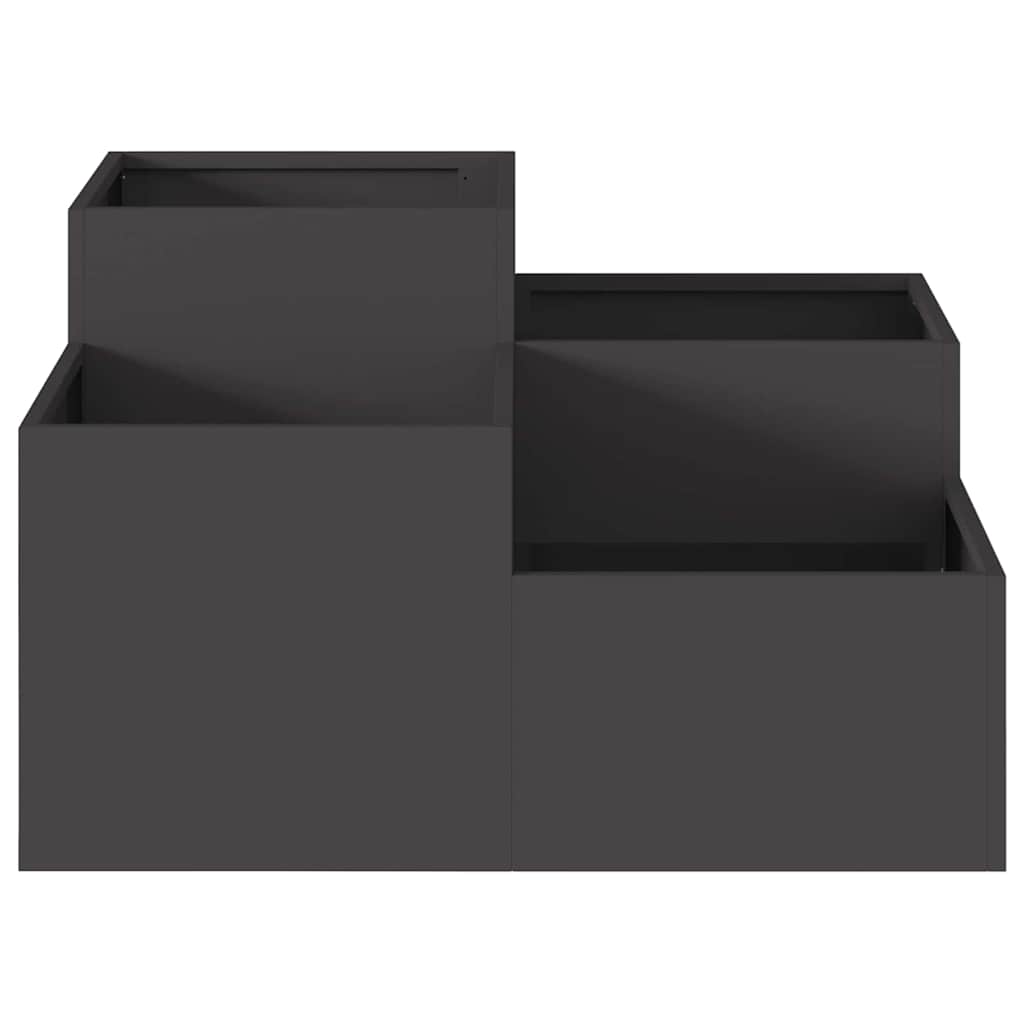 Vrtna saksija Crna 100 x 100 x 48 cm Čelik