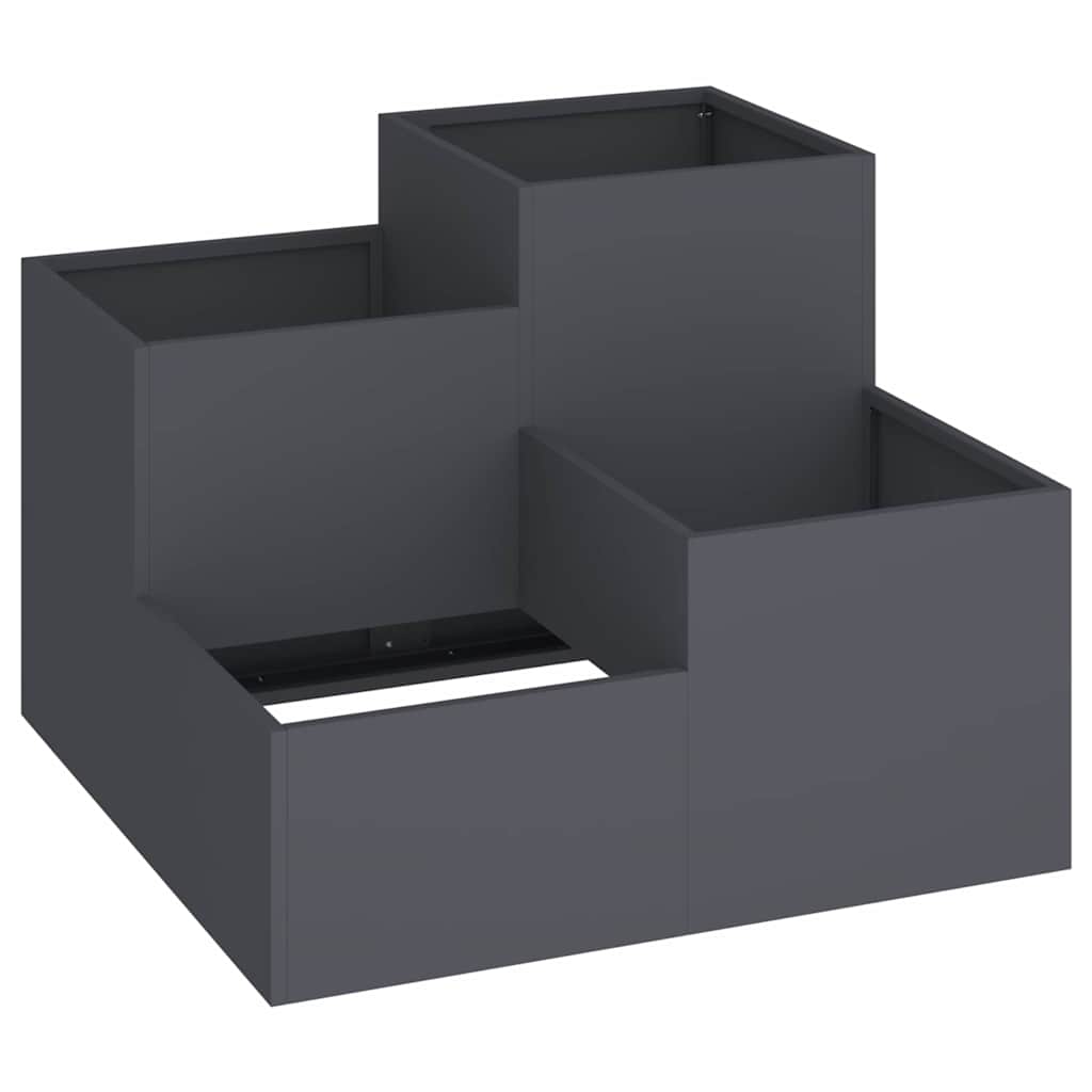 Vrtna saksija Antracit 100 x 100 x 60 cm Čelik