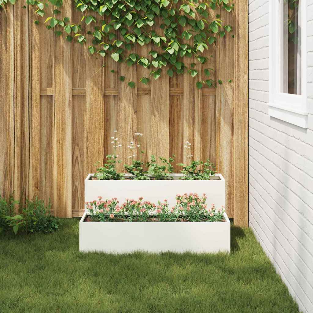 Vrtna saksija Bijelo 100 x 60 x 45 cm Čelična vrata