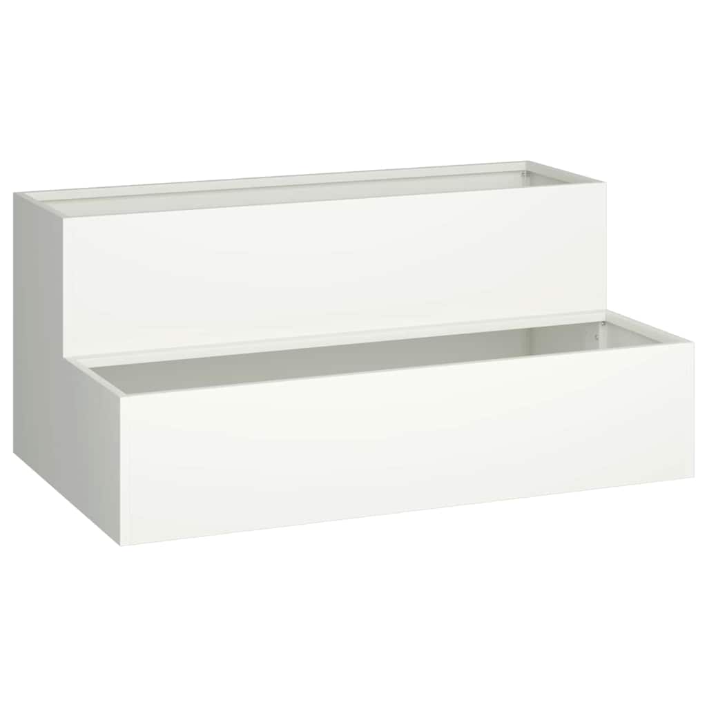 Vrtna saksija Bijelo 100 x 60 x 45 cm Čelična vrata