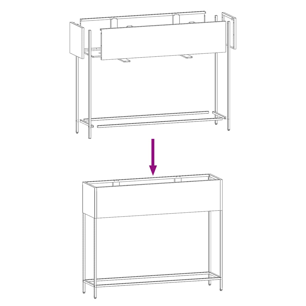 Povišeni Vrtni Planter Crna 100 x 26 x 82 cm Čelik