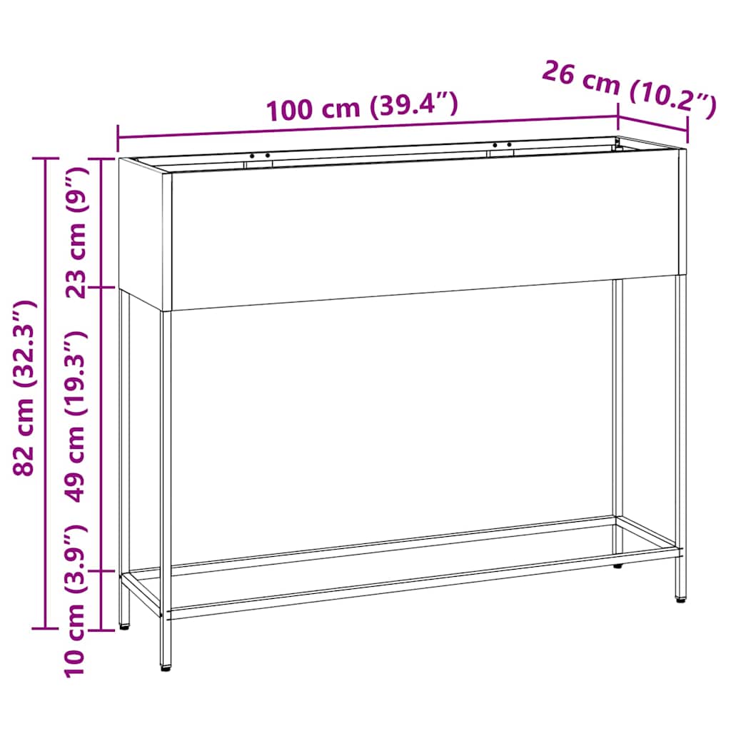 Povišeni Vrtni Planter Rđa 100 x 26 x 82 cm