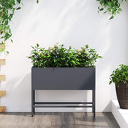 Povišeni Vrtni Planter Antracit 60 x 26 x 45 cm Čelik