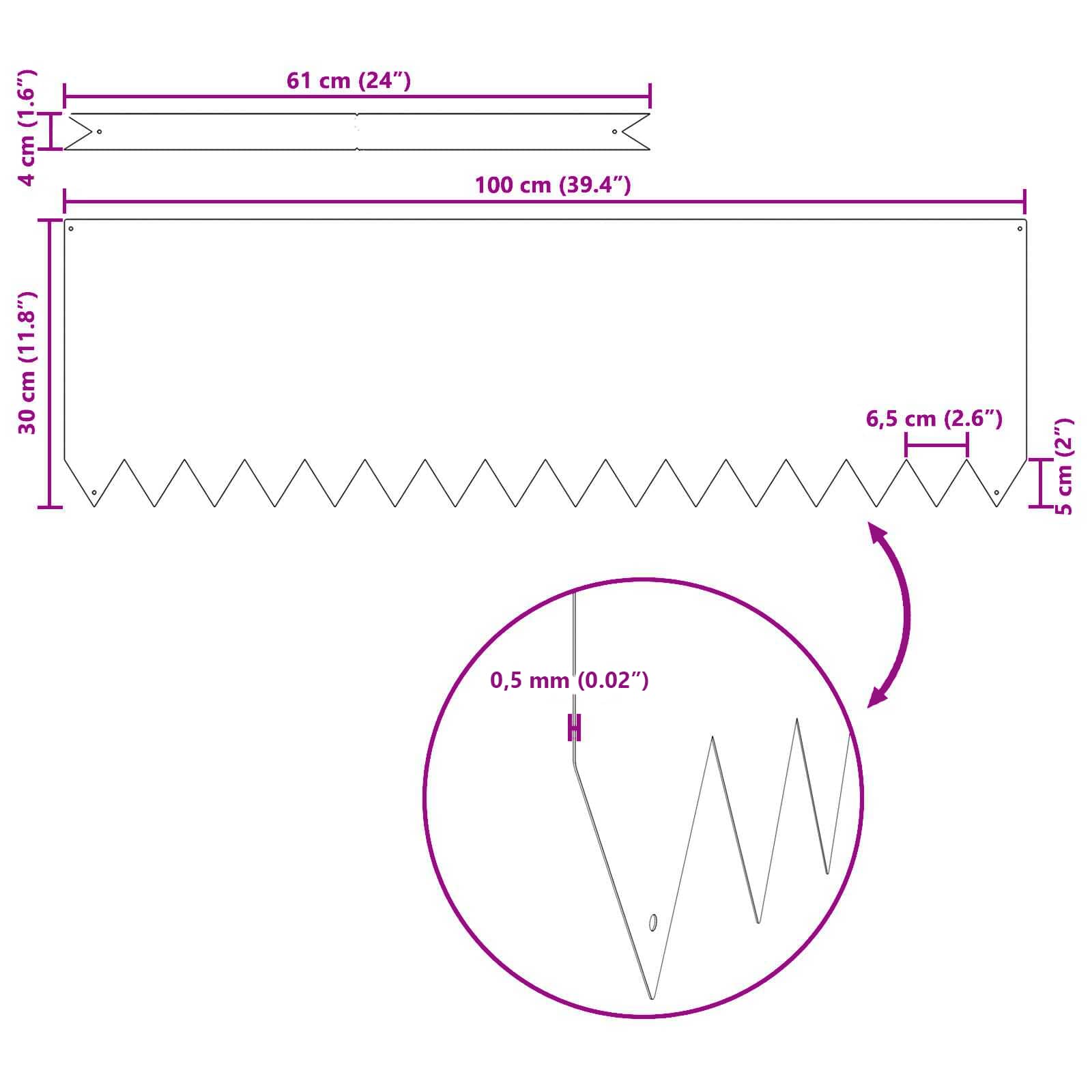 Ograda oko Travnjaka 20 pcs Antracit 100 x 0,05 x 30 cm
