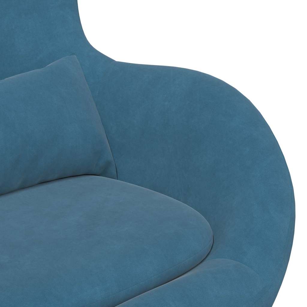 Jaja Stolica s Pufom with Footstool Plava Baršun