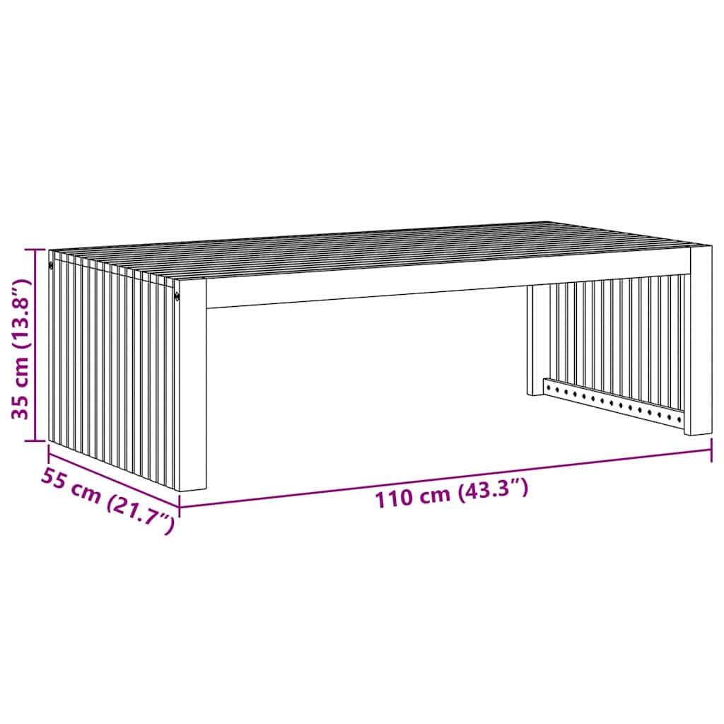 Bocni stol Prirodna nafta 110 x 55 x 35 cm Čvrsto drvo akacije
