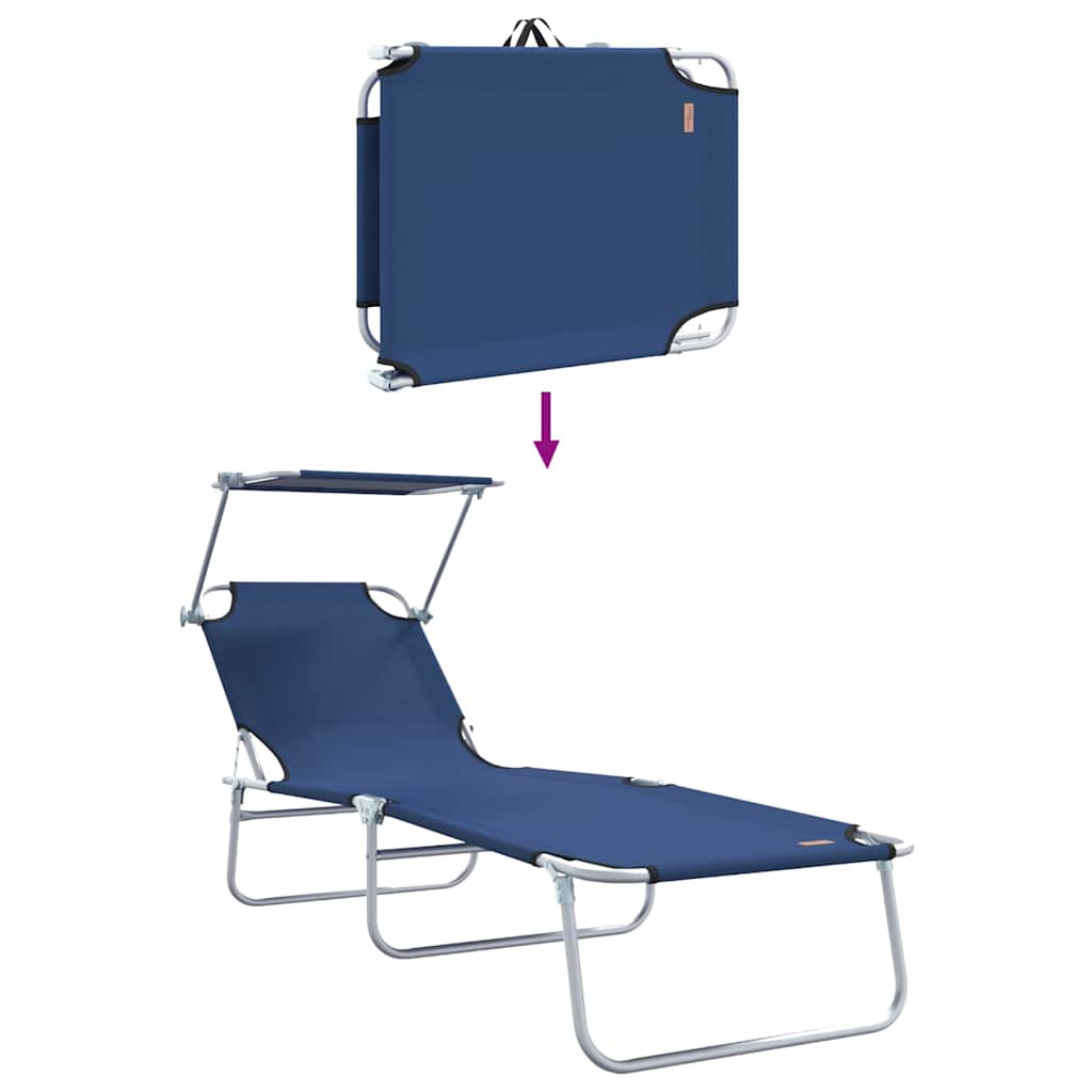 Ležaljka 2 pcs Plava 58 x 188 x 77cm Poliester