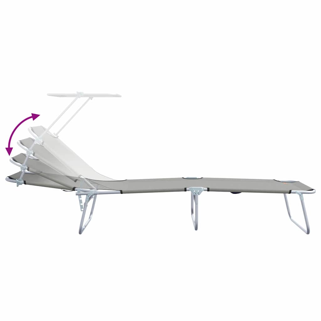 Ležaljka 2 pcs Siva 58 x 188 x 77cm Poliester