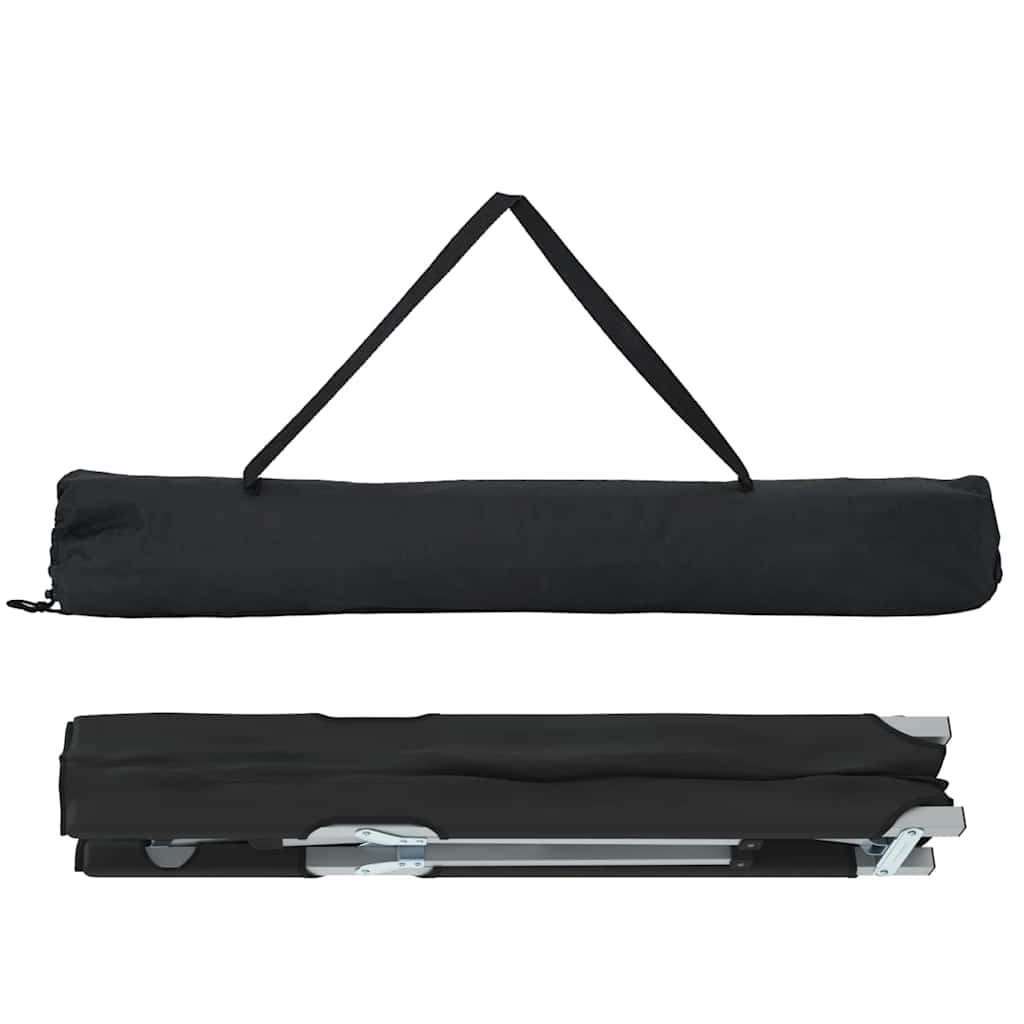 Sklopivi kamperski krevet 2 pcs Crna 194 x 62,5 x 42,5 cm