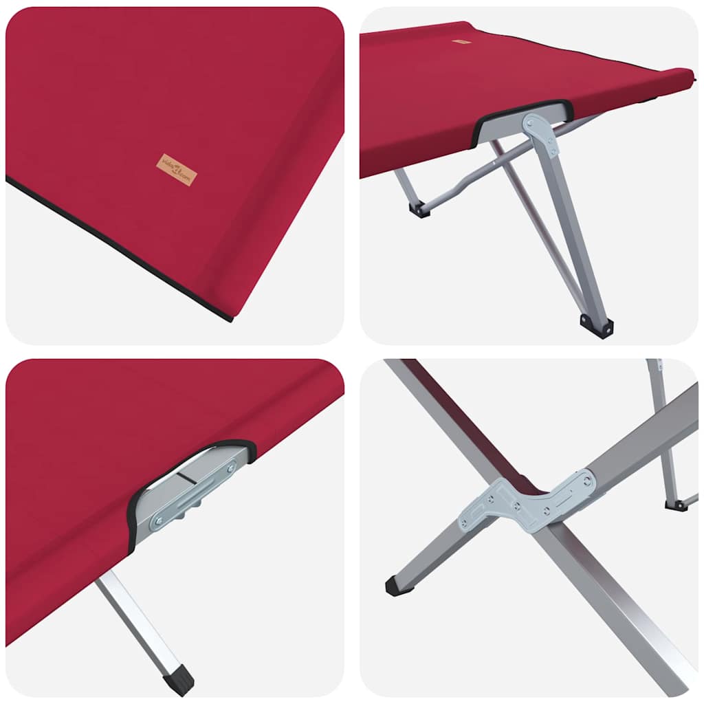 Sklopivi kamperski krevet 2 pcs Crvena 194 x 62,5 x 42,5 cm