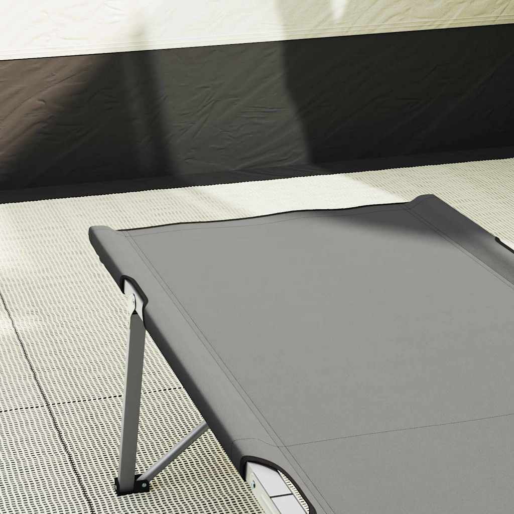 Sklopivi kamperski krevet 2 pcs Siva 194 x 62,5 x 42,5 cm