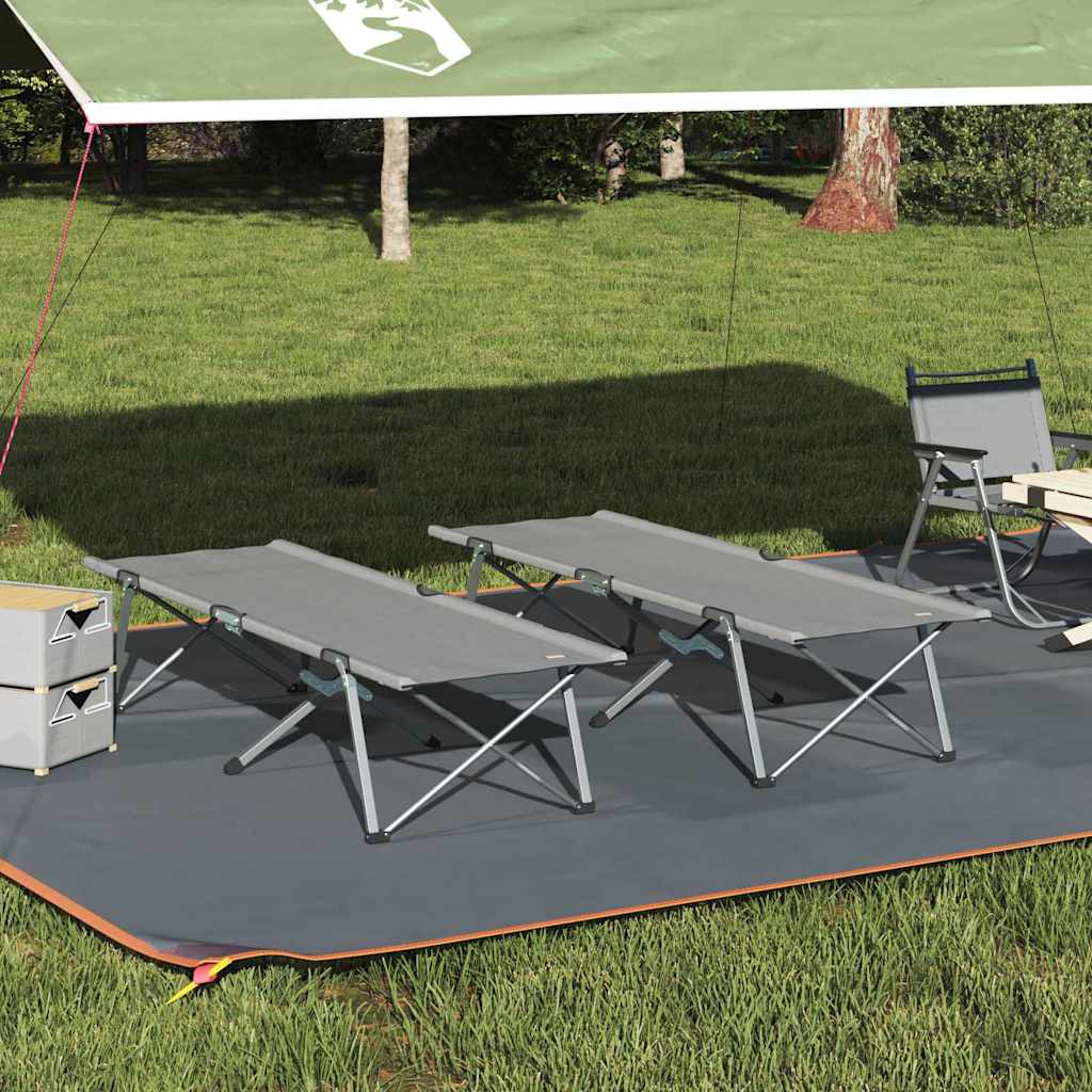 Sklopivi kamperski krevet 2 pcs Siva 194 x 62,5 x 42,5 cm