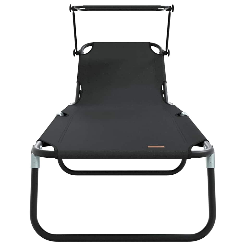 Sklopiva ležaljka za sunčanje Crna 190 x 57 x 81 cm oxford