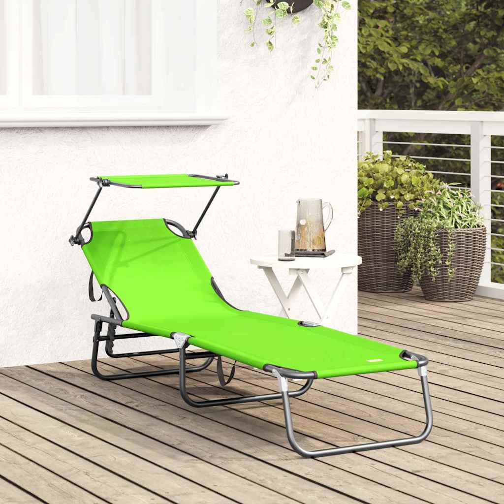 Sklopiva ležaljka za sunčanje Zelena 190 x 57 x 81 cm oxford