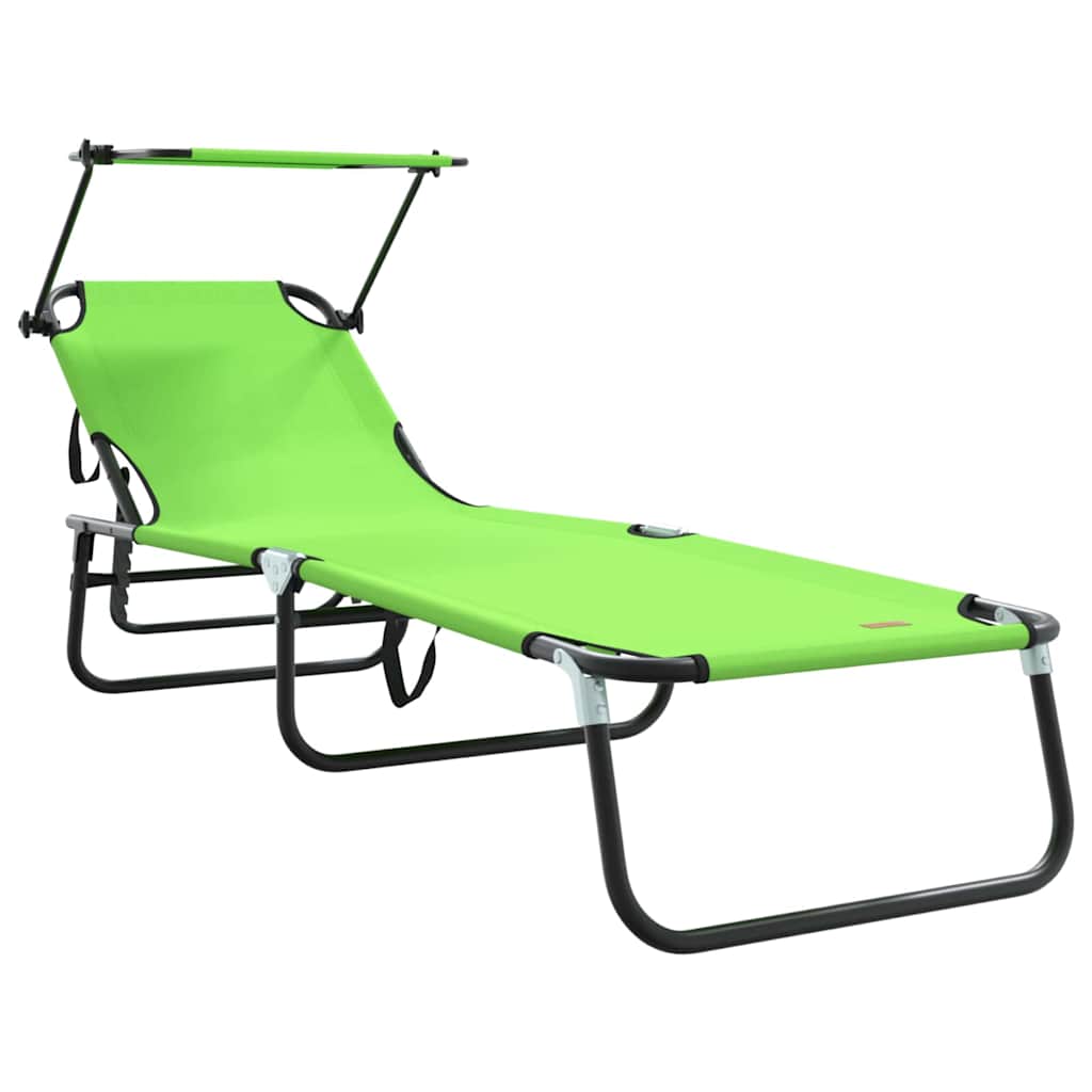 Sklopiva ležaljka za sunčanje Zelena 190 x 57 x 81 cm oxford