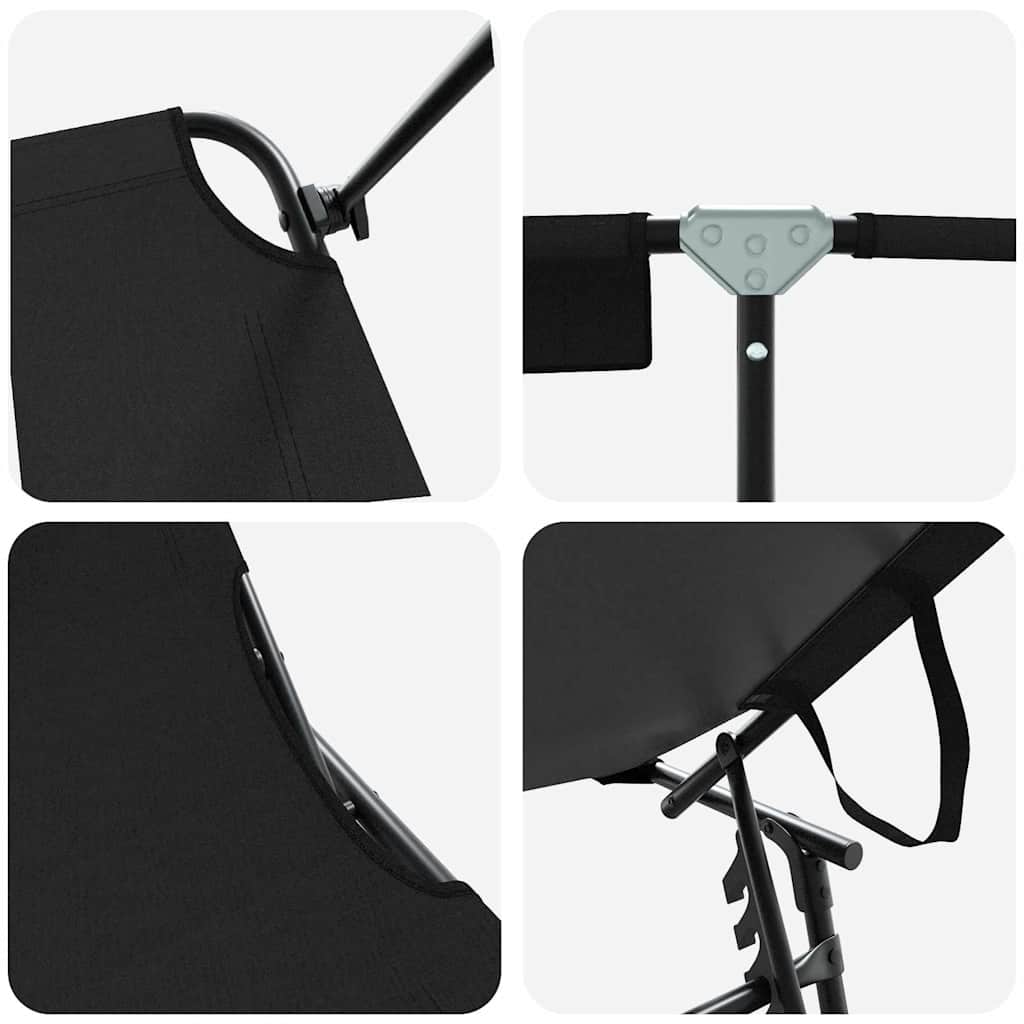 Sklopiva ležaljka za sunčanje 2 pcs Crna 190 x 57 x 81 cm