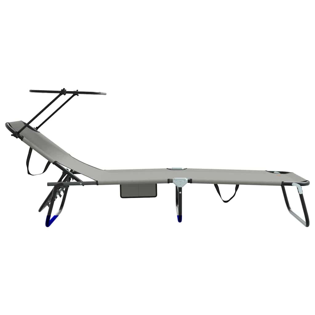 Sklopiva ležaljka za sunčanje 2 pcs Siva 190 x 57 x 81 cm