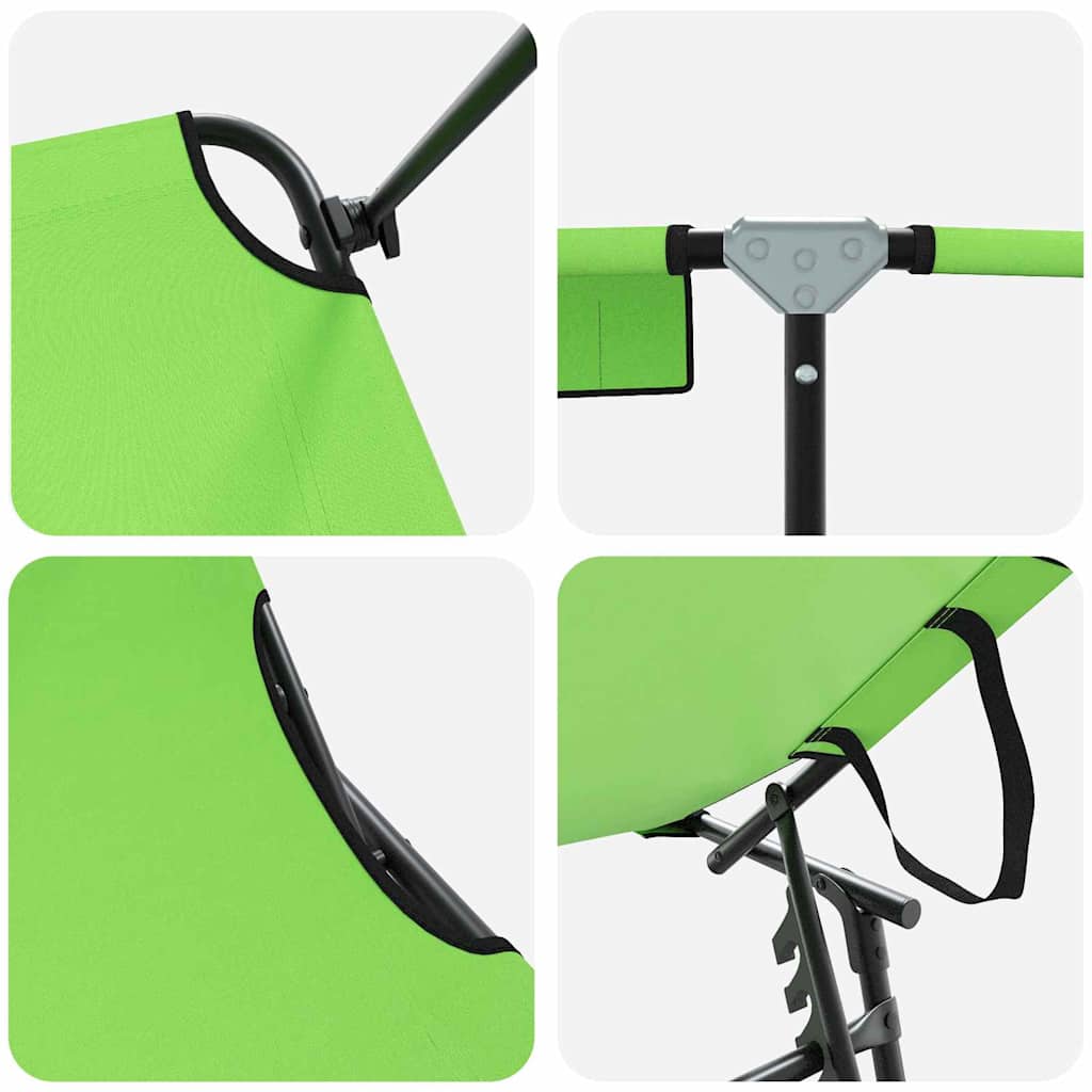 Sklopiva ležaljka za sunčanje 2 pcs Zelena 190 x 57 x 81 cm