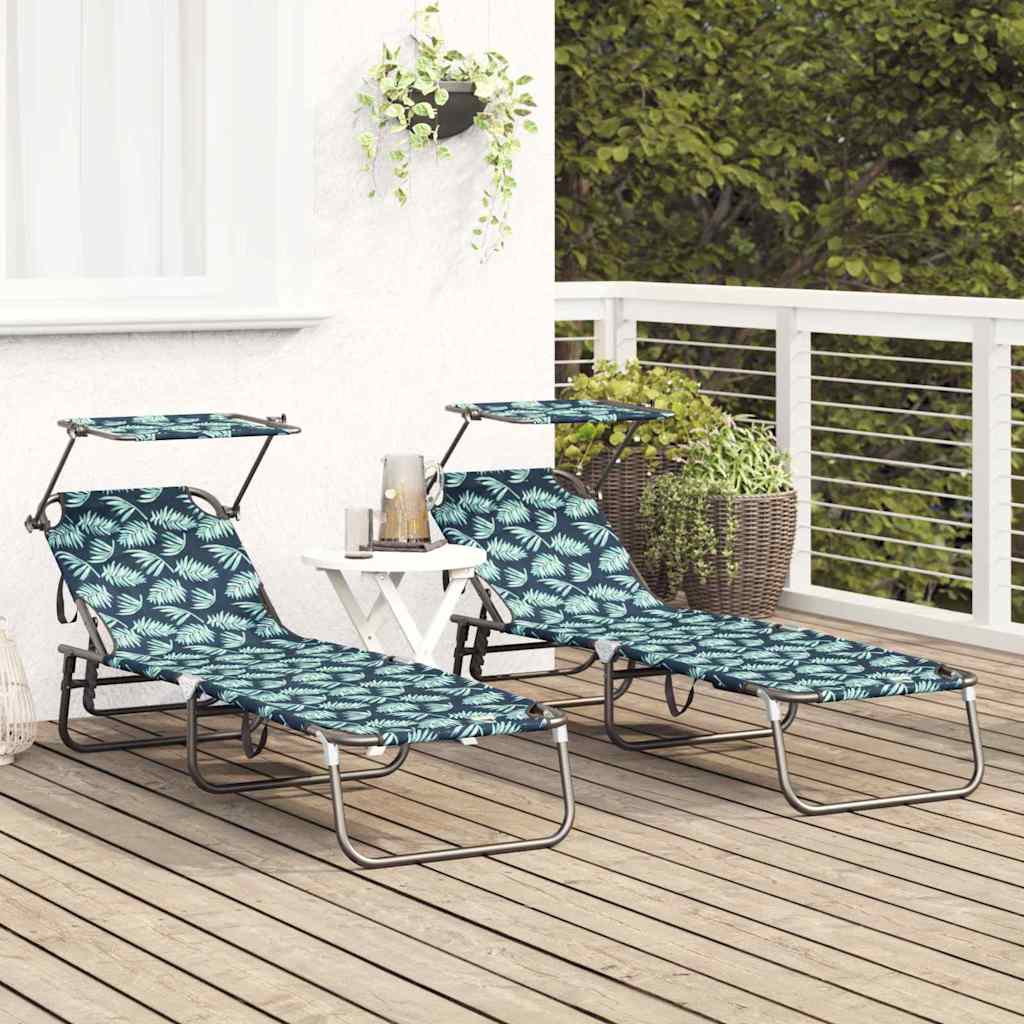 Sklopiva ležaljka za sunčanje 2 pcs Šareni 190 x 57 x 81 cm