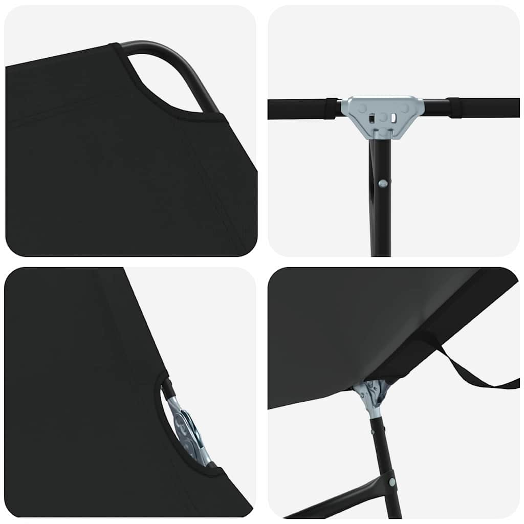 Sklopiva ležaljka za sunčanje Crna 188 x 57 x 86,5 cm Poliester