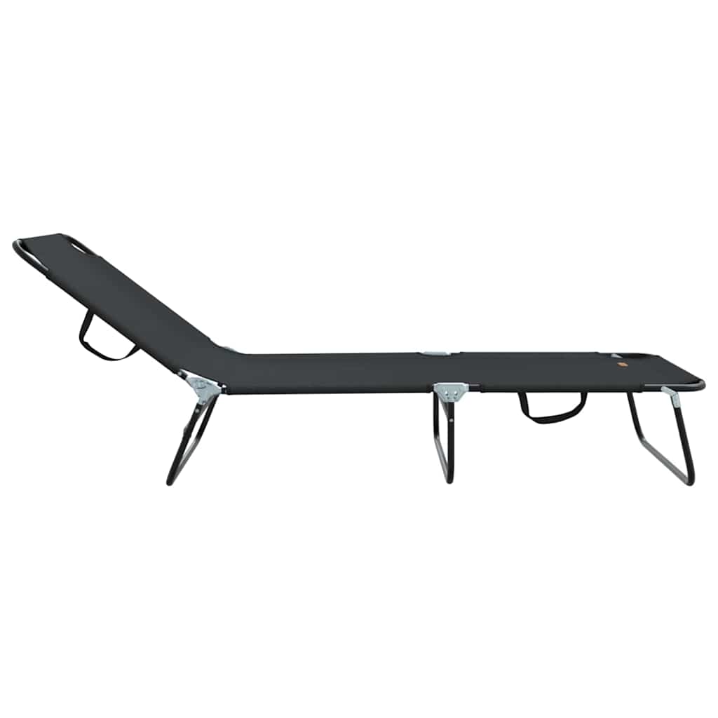 Sklopiva ležaljka za sunčanje Crna 188 x 57 x 86,5 cm Poliester