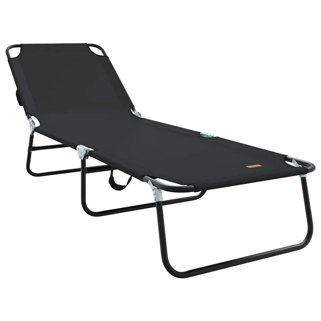 Sklopiva ležaljka za sunčanje 2 pcs Crna 188 x 57 x 86,5 cm