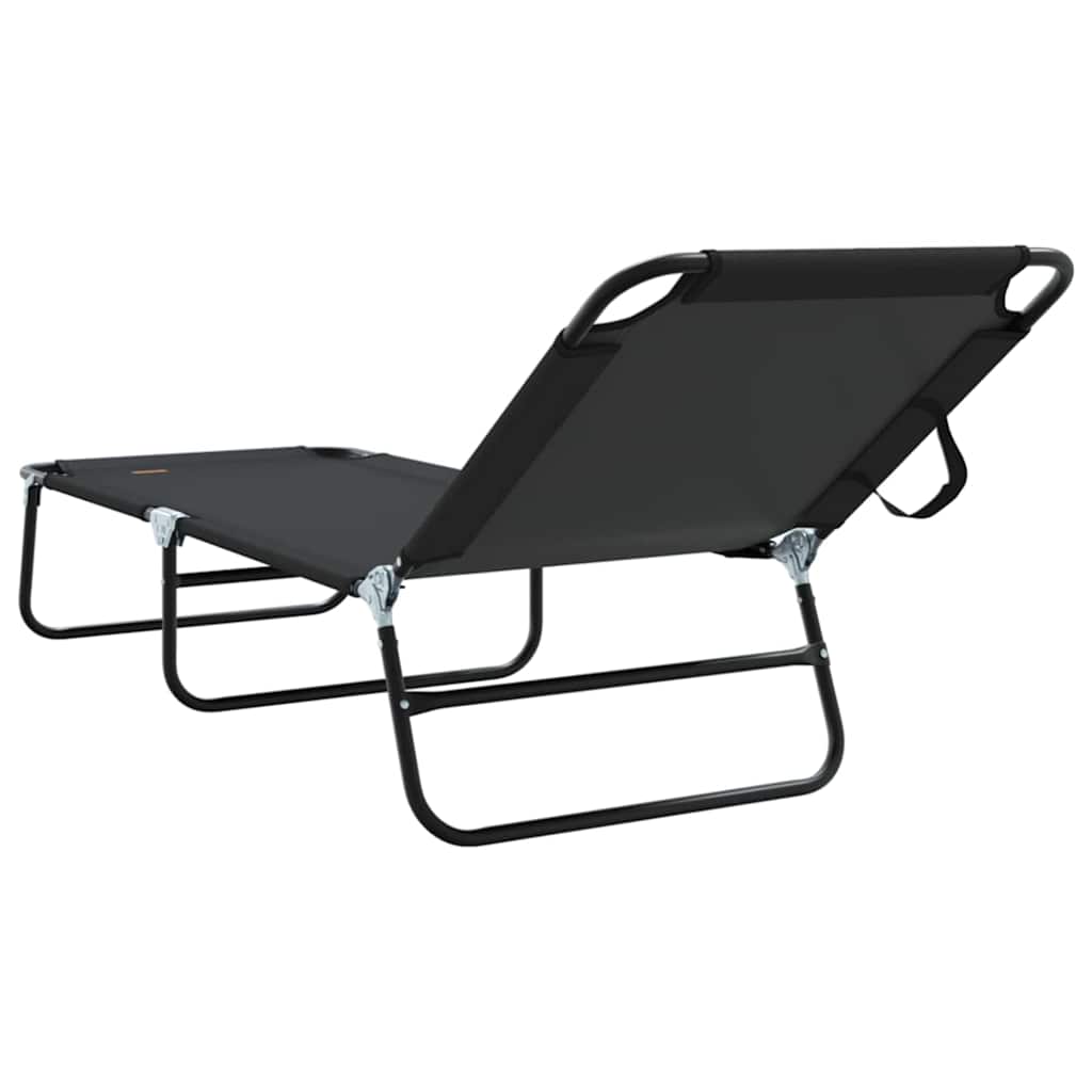 Sklopiva ležaljka za sunčanje 2 pcs Crna 188 x 57 x 86,5 cm
