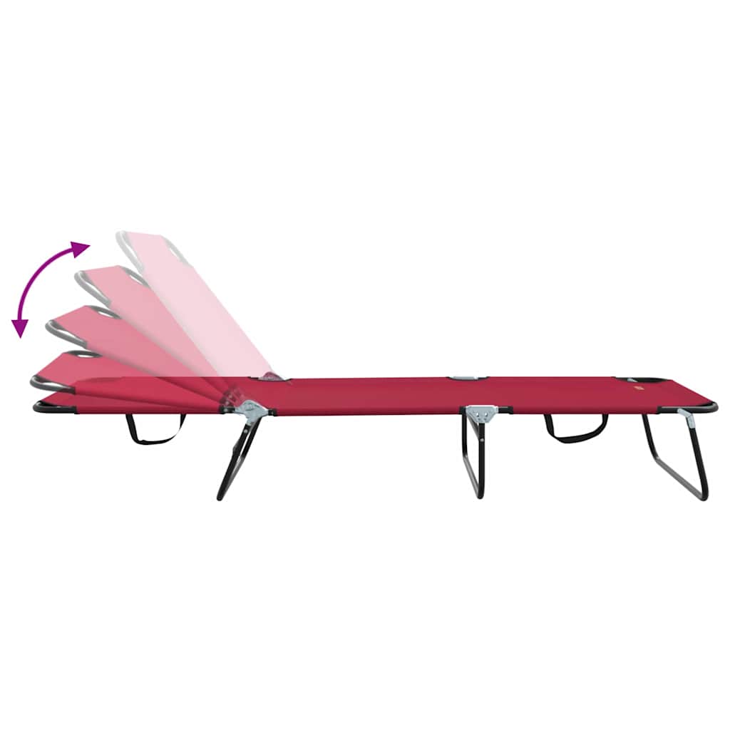 Sklopiva ležaljka za sunčanje 2 pcs Crvena 188 x 57 x 86,5 cm