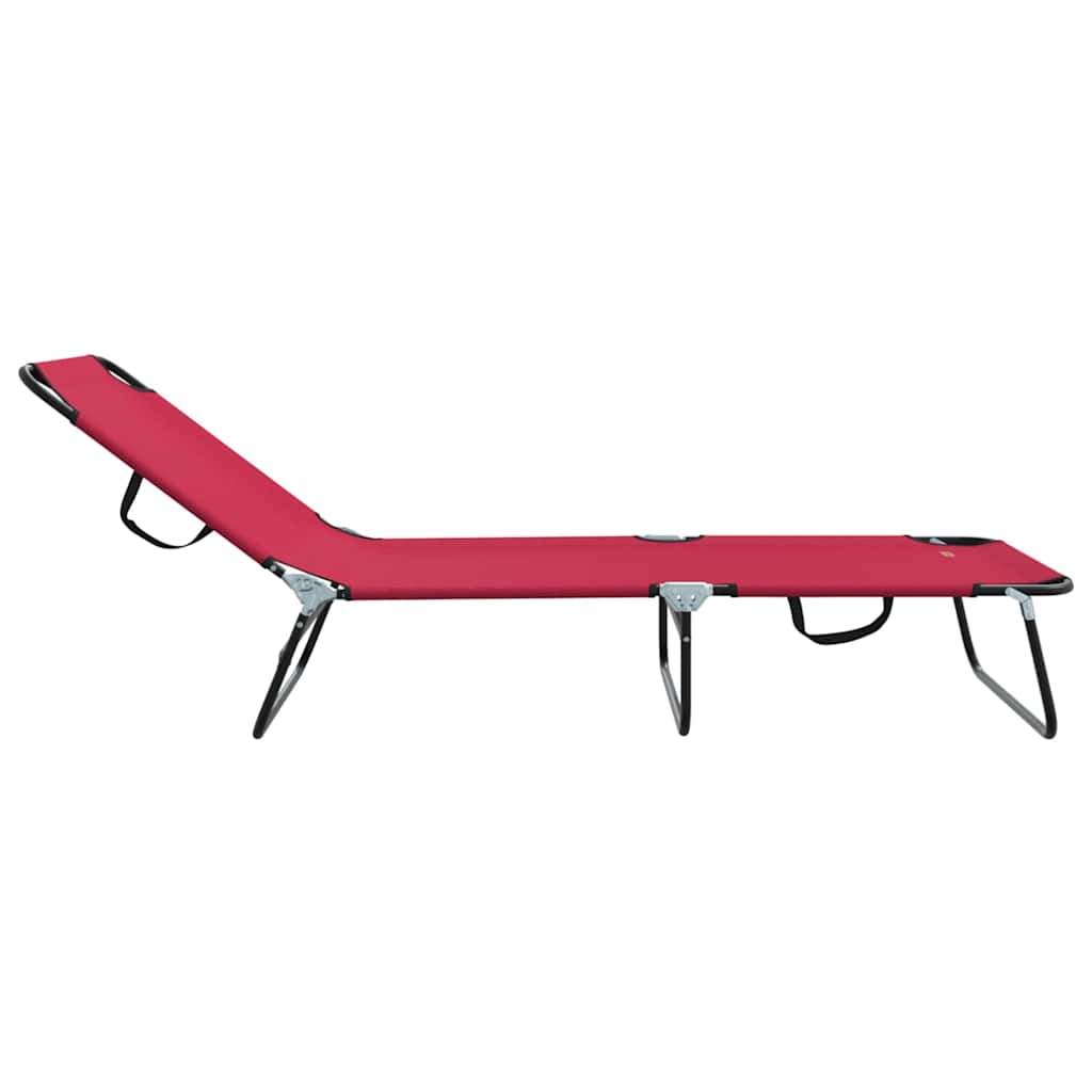 Sklopiva ležaljka za sunčanje 2 pcs Crvena 188 x 57 x 86,5 cm