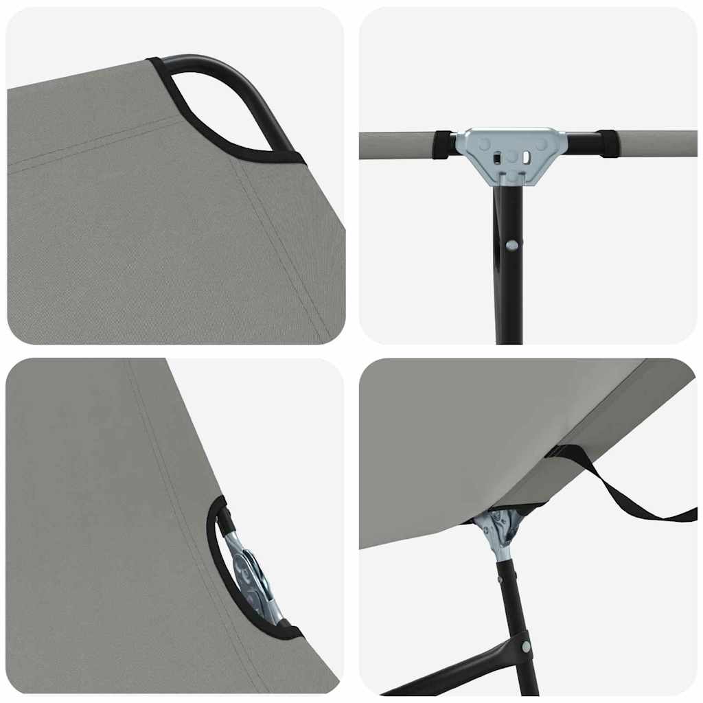 Sklopiva ležaljka za sunčanje 2 pcs Siva 188 x 57 x 86,5 cm
