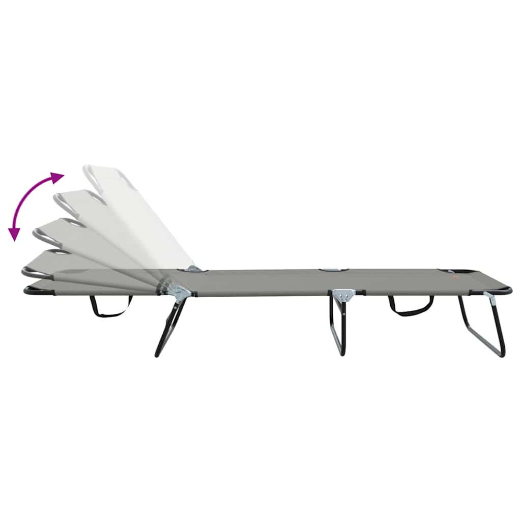 Sklopiva ležaljka za sunčanje 2 pcs Siva 188 x 57 x 86,5 cm