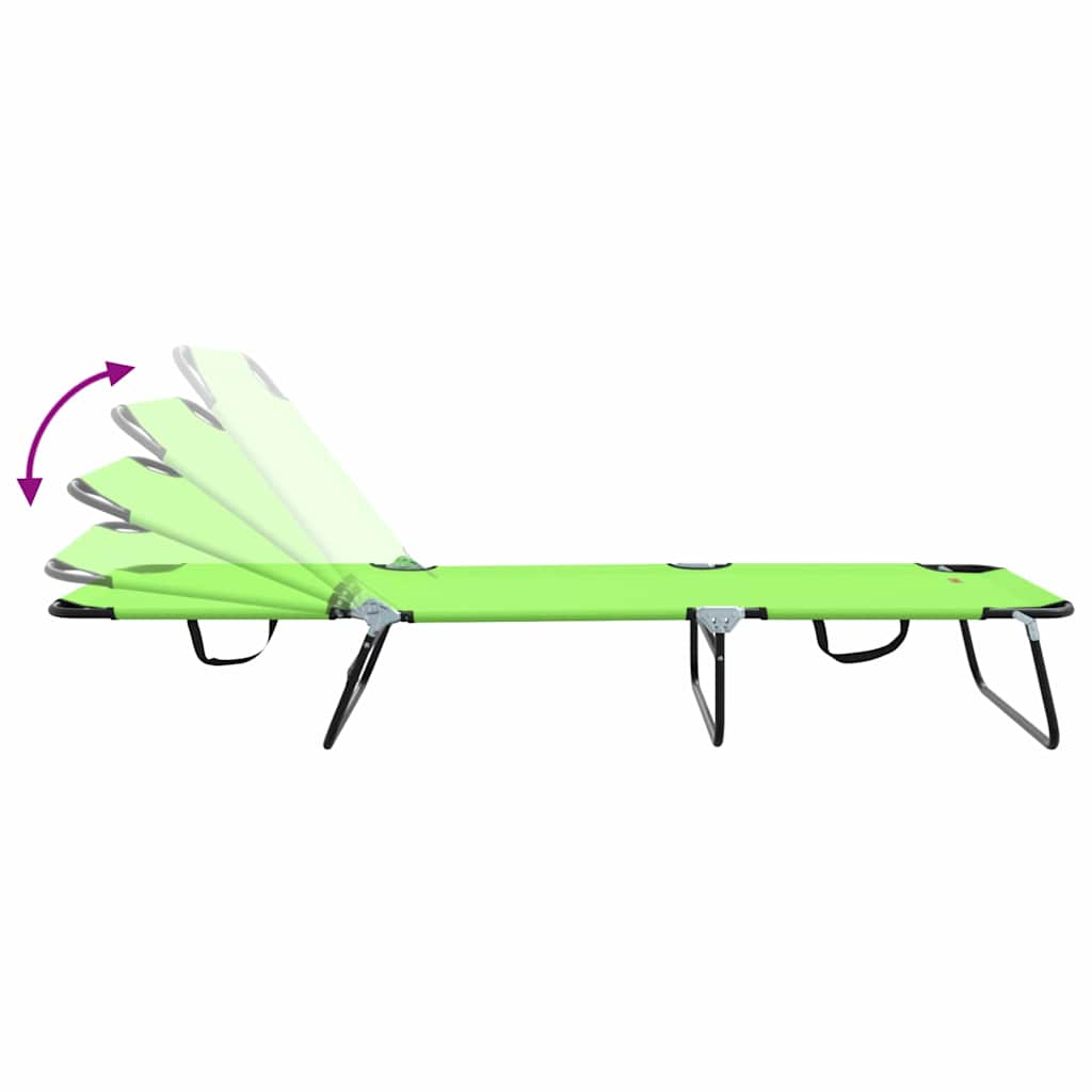 Sklopiva ležaljka za sunčanje 2 pcs Zelena 188 x 57 x 86,5 cm