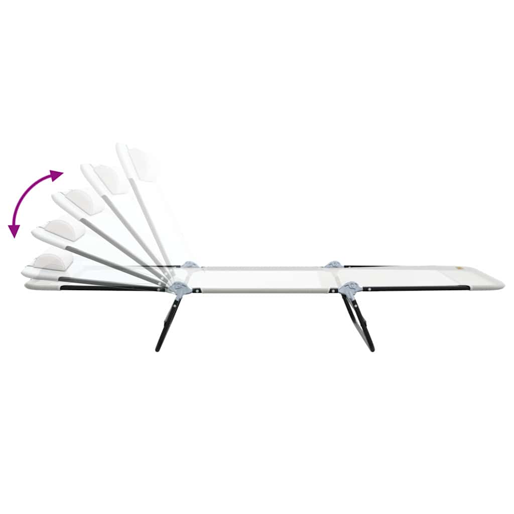 Sklopiva ležaljka za sunčanje Krema 182 x 55 x 85,5 cm