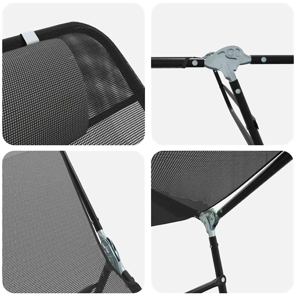 Sklopiva ležaljka za sunčanje Crna 182 x 55 x 85,5 cm Tekstilen