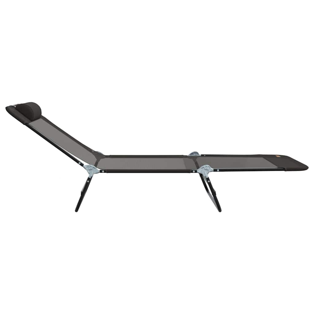 Sklopiva ležaljka za sunčanje Crna 182 x 55 x 85,5 cm Tekstilen