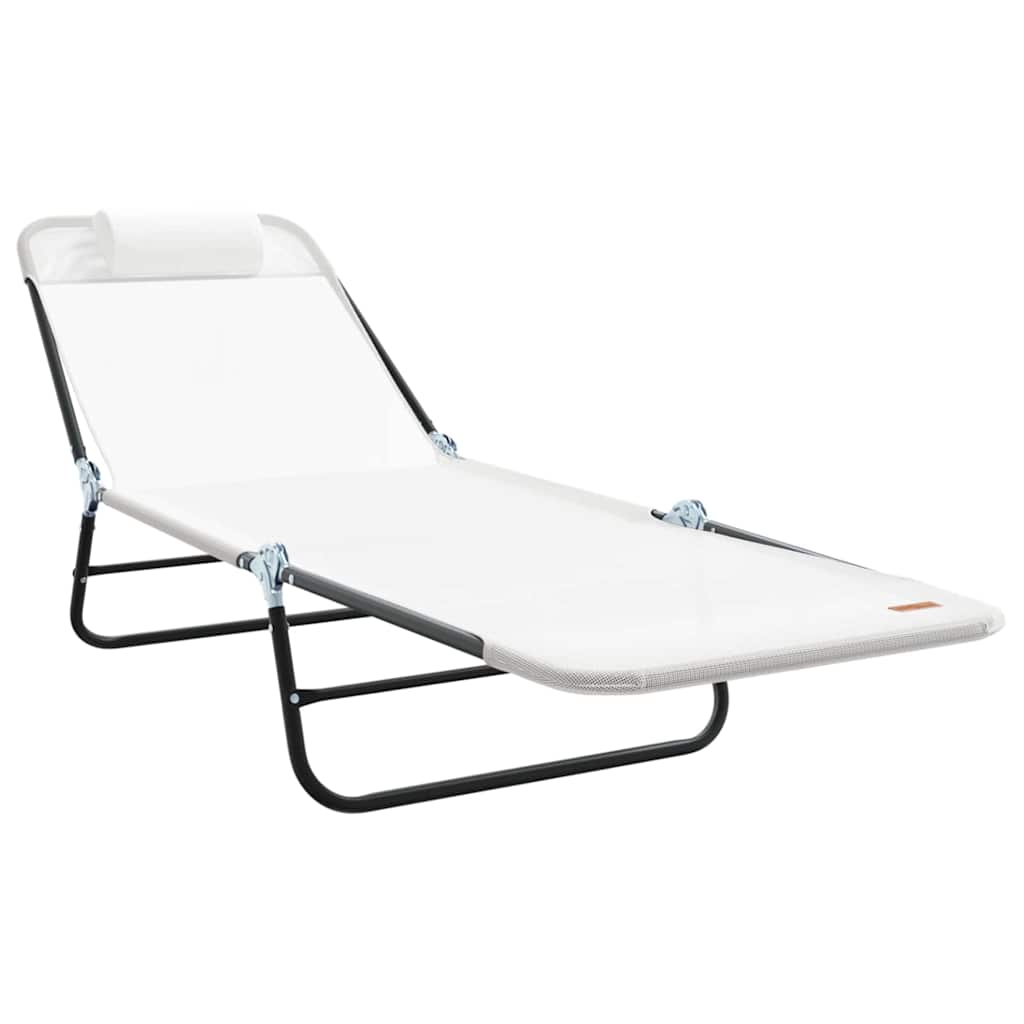 Sklopiva ležaljka za sunčanje 2 pcs Krema 182 x 55 x 85,5 cm