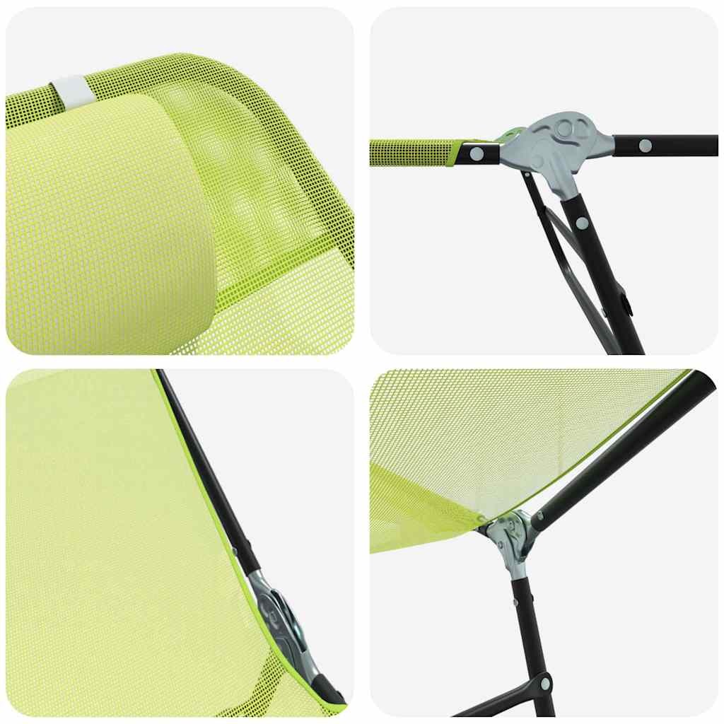 Sklopiva ležaljka za sunčanje 2 pcs Zelena 182 x 55 x 85,5 cm