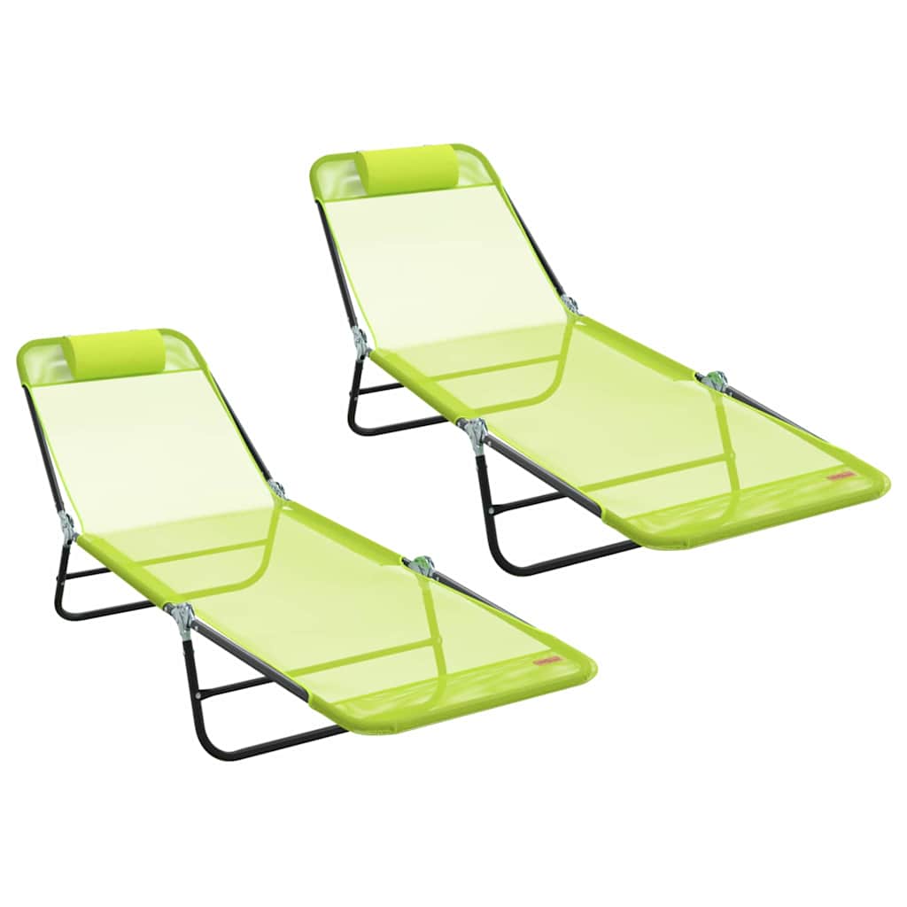 Sklopiva ležaljka za sunčanje 2 pcs Zelena 182 x 55 x 85,5 cm