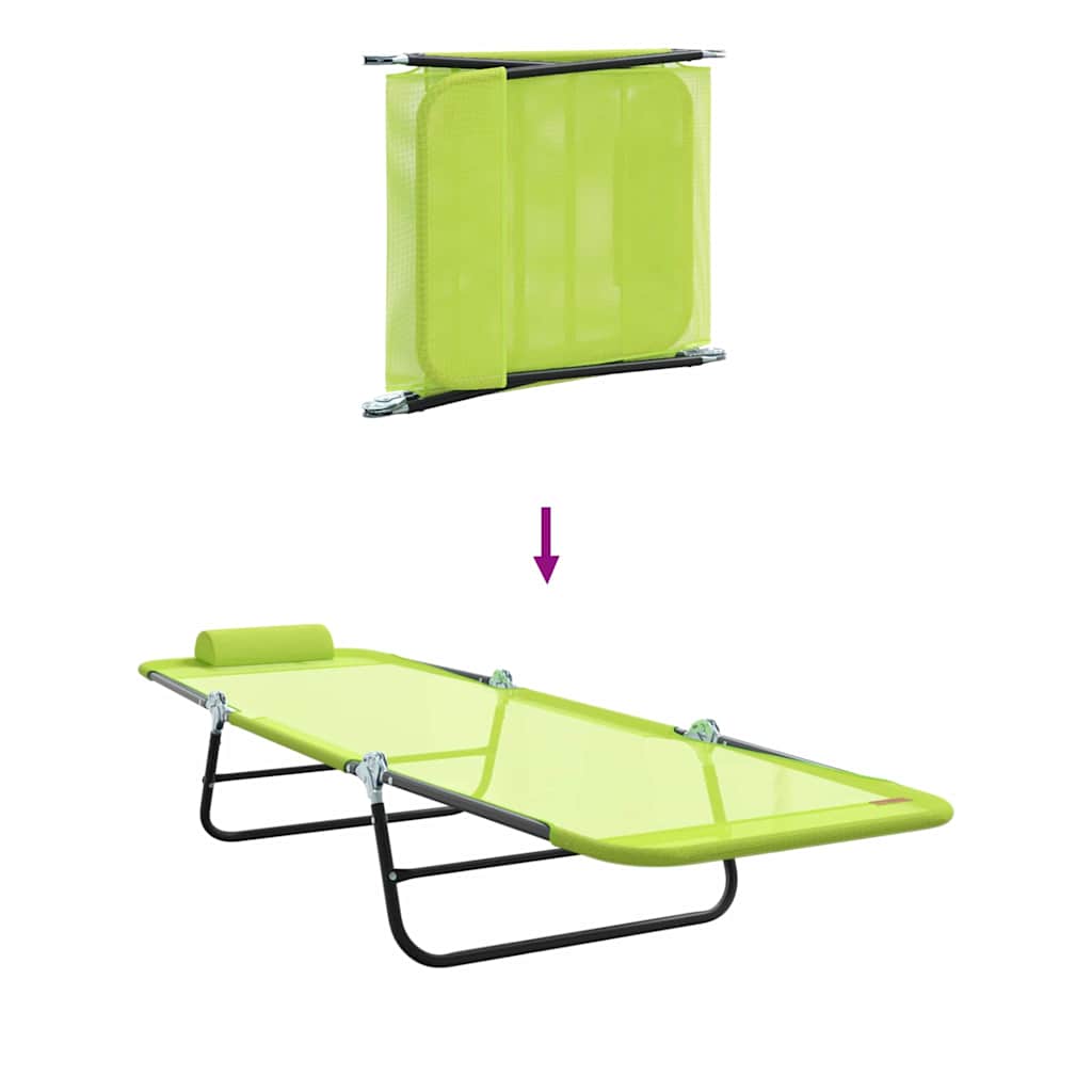 Sklopiva ležaljka za sunčanje 2 pcs Zelena 182 x 55 x 85,5 cm