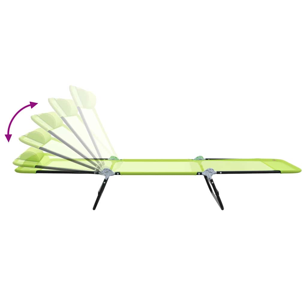 Sklopiva ležaljka za sunčanje 2 pcs Zelena 182 x 55 x 85,5 cm
