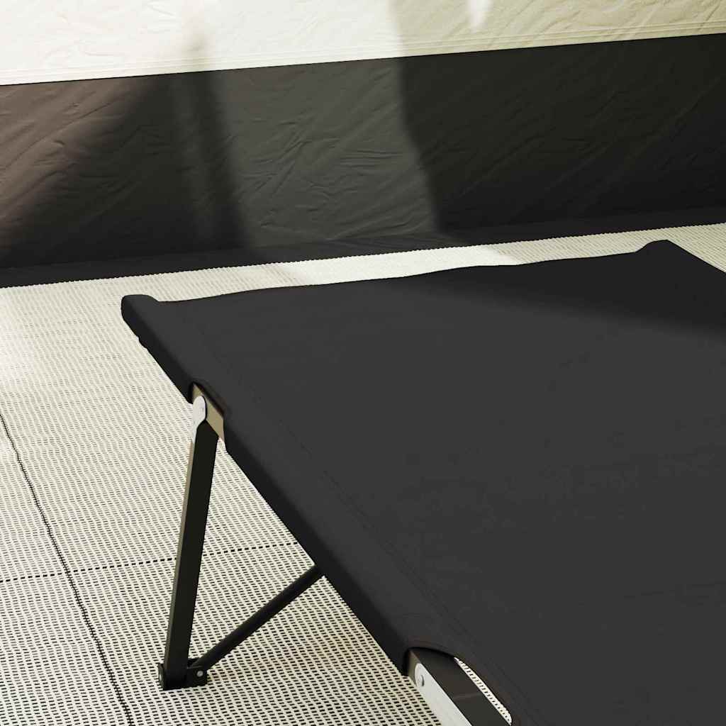 Sklopivi kamperski krevet Crna 206 x 76 x 74 cm Oxford i čelik