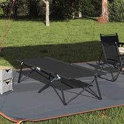 Sklopivi kamperski krevet Crna 206 x 76 x 74 cm Oxford i čelik