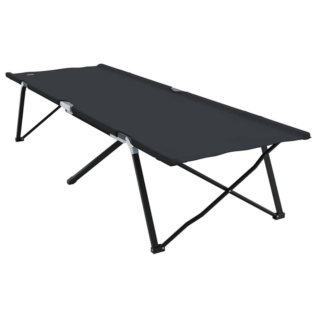 Sklopivi kamperski krevet Crna 206 x 76 x 74 cm Oxford i čelik