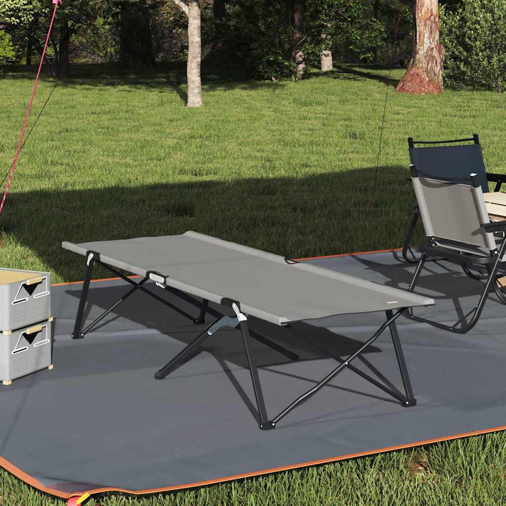 Sklopivi kamperski krevet Siva 206 x 76 x 74 cm Oxford i čelik
