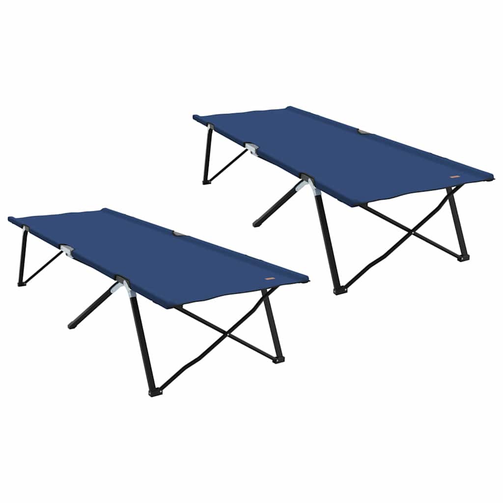 Sklopivi kamperski krevet 2 pcs Plava 206 x 76 x 74 cm