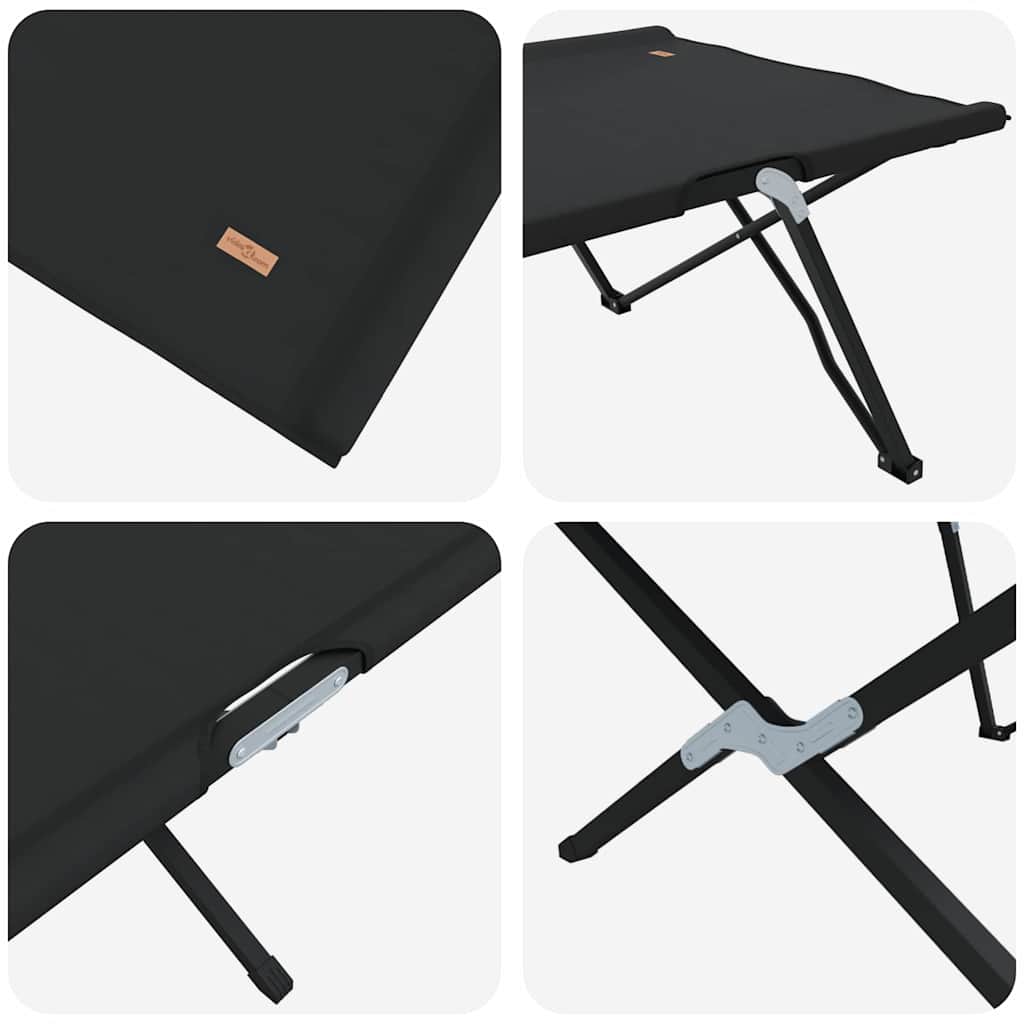 Sklopivi kamperski krevet 2 pcs Crna 206 x 76 x 74 cm
