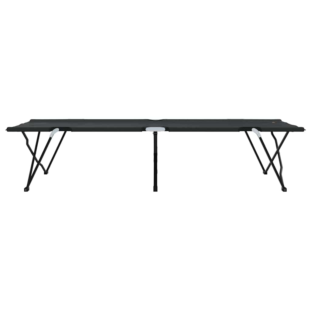 Sklopivi kamperski krevet 2 pcs Crna 206 x 76 x 74 cm